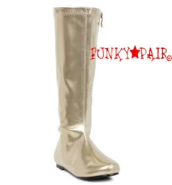 106-Avenge 1 Inch Flat Knee High Boots -PL Boots Shop 106 Avenge Gold 93980.1564941395