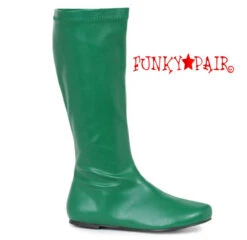 106-Avenge 1 Inch Flat Knee High Boots -PL Boots Shop 106 Avenge Green 80235.1564941398