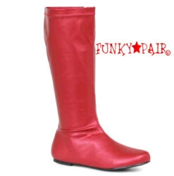 106-Avenge 1 Inch Flat Knee High Boots -PL Boots Shop 106 Avenge Red 35765.1564941409