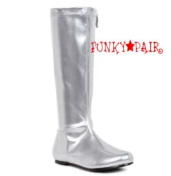 106-Avenge 1 Inch Flat Knee High Boots -PL Boots Shop 106 Avenge Silver 82301.1564941401