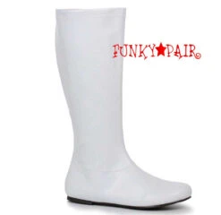 106-Avenge 1 Inch Flat Knee High Boots -PL Boots Shop 106 Avenge White 46113.1564941392