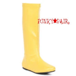 106-Avenge 1 Inch Flat Knee High Boots -PL Boots Shop 106 Avenge yellow 57389.1564941404