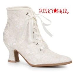 253-Elizabeth 2.5 Inch Lace Ankle Boots -PL Boots Shop 253 Elizabeth White 71793.1570560977
