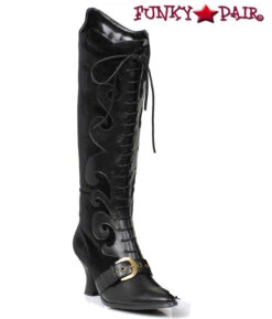 253-Fain, Cosplay Velvet Knee High Boots -PL Boots Shop 253 Fain Blk 62794.1664260468