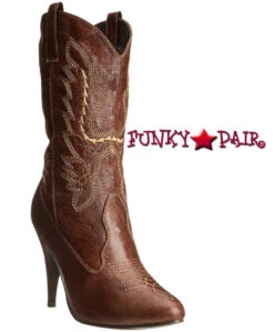 418-Cowgirl 4 Inch Heel Ankle Costume Boots -PL Boots Shop 418 Cowgirl Brown 21909.1639594079