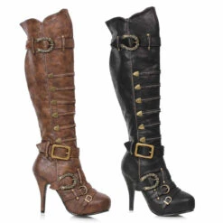421-RUMI, Knee High Boots Buckles By Ellie
