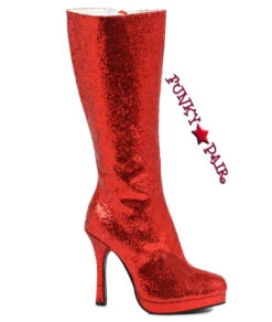 421-ZARA 4 Inch Glitter Knee High Boots CLEARANCE -PL Boots Shop 421 ZARA red 15214.1568179699