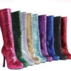 421-ZARA 4 Inch Glitter Knee High Boots CLEARANCE