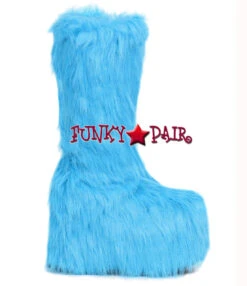 Ellie Shoes | 500-Fuzz 5 Inch Rave Fluffy Platform Boots -PL Boots Shop 500 Fuzz blue 18395.1617385993