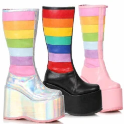 500-JADA, Chunky Rainbow Boots By Ellie