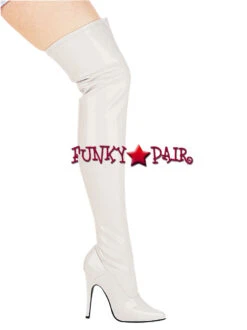 511-Ally 5" Stiletto Heel Stretch Thigh High Boots -PL Boots Shop 511 Ally Wht 72733.1629137835