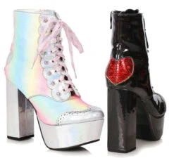 Ellie Shoes | 520-Bellini, Chunky Heel Platform Boots With Heart