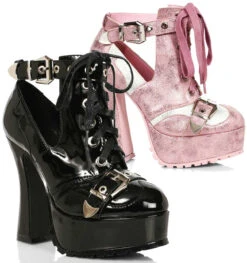 557-Theda, Chunky Heel Cut Out Ankle Boots By Ellie Shoes