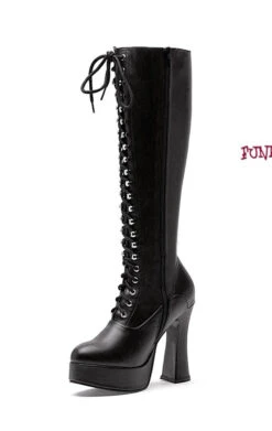 Ellie Shoes | 557-Gina 5 Inch Laced Up Knee High Boots -PL Boots Shop 557 Gina 73333.1616027559