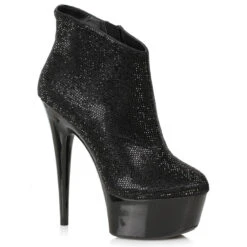 Ellie Shoes | 609-Andi, Rhinestones Ankle Stripper Boots -PL Boots Shop 609 ANDI BLK 79914.1567275053