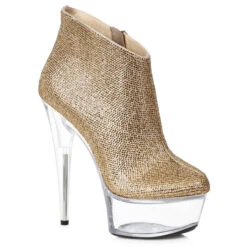 Ellie Shoes | 609-Andi, Rhinestones Ankle Stripper Boots -PL Boots Shop 609 ANDI GLD 26198.1567275057