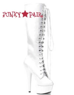 Ellie Shoes | 609-Jungle 6 Inch Stripper Lace Boots -PL Boots Shop 609 Jungle White 61159.1590003970
