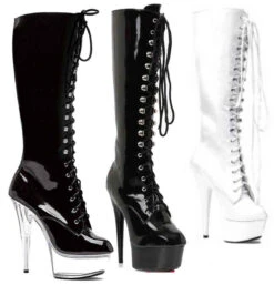 Ellie Shoes | 609-Jungle 6 Inch Stripper Lace Boots