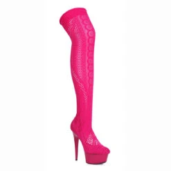 Ellie Shoes | 609-Mei, Faux Stocking Thigh High Boots -PL Boots Shop 609 MEI FUSH 11709.1567274163