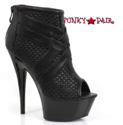 Ellie Shoes | 609-Monic 6 Inch Peep Toe Ankle Boots -PL Boots Shop 609 MONIC BLK NEW2 62894.1568163945