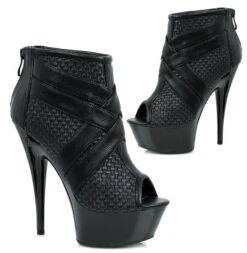 Ellie Shoes | 609-Monic 6 Inch Peep Toe Ankle Boots