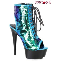 Ellie Shoes | 609-Tinsley Peep Toe Sequin Ankle Boots -PL Boots Shop 609 TINSLEY turq 19312.1565106484