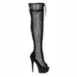 Ellie Shoes | 609-Yasmin, Leopard Print Thigh High Boots