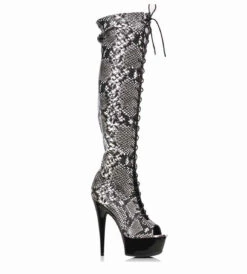 609-Zoelle, 6" Stiletto Peep Toe Thigh High Boots -PL Boots Shop 609 Zoelle Snake 37451.1716478687