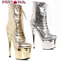 709-UMA, 7 Inch Lace-up Chrome Ankle Boots By Ellie Shoes -PL Boots Shop 709 UMA FP 58495.1620932034