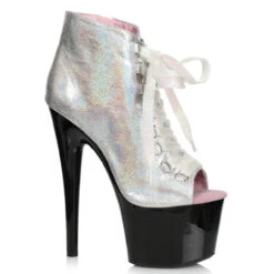 Ellie Shoes | 709-Zaylee, 7 Inch Peeptoe Shimmer Dancer Boots -PL Boots Shop 709 ZAYLEE SLV 84110.1567272899