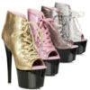 Ellie Shoes | 709-Zaylee, 7 Inch Peeptoe Shimmer Dancer Boots -PL Boots Shop 709 ZAYLEE 48251.1567272863