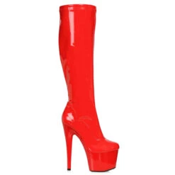709-Zemma, 7 Inch Stiletto Heel Knee High Boots -PL Boots Shop 709 Zemma red 33447.1669497553