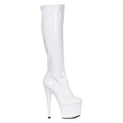 709-Zemma, 7 Inch Stiletto Heel Knee High Boots -PL Boots Shop 709 Zemma wht 81156.1669497524