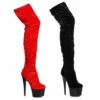 709-ZOEY, Crush Velvet Thigh High Boots By Ellie Shoes -PL Boots Shop 709 Zoey 67314.1584940799