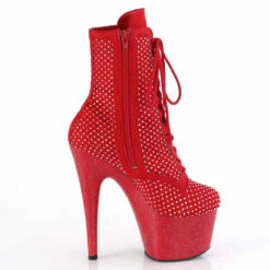 PLEASER ADORE-1020RM, Rhinestones Boots With Mesh Overlay -PL Boots Shop ADORE 1020RM RFS RS M13 32655.1709666638