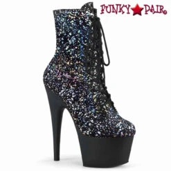 Pleaser | Adore-1020SPLAT, Ankle Boots With Holographic Splatter Print -PL Boots Shop ADORE 1020SPLAT FP 73284.1609441460