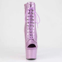 PLEASER ADORE-1021GP, Peep-Toe Glitter Ankle Boots -PL Boots Shop ADORE 1021GP LLG M01 68664.1709666068