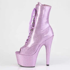PLEASER ADORE-1021GP, Peep-Toe Glitter Ankle Boots -PL Boots Shop ADORE 1021GP LLG M05 31951.1709666039