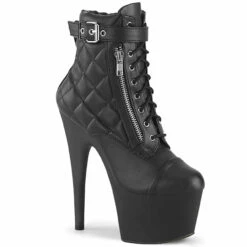 Pleaser | ADORE-700-05, Lace-Up Ankle Boots With Buckles
