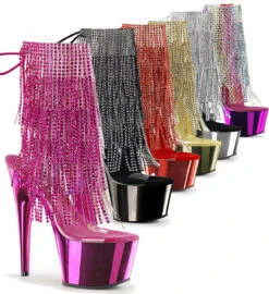 Pleaser | Adore-1017RSF, 7 Inch Exotic Dancer Fringe Ankle Boots -PL Boots Shop Adore 1017RSF 02556.1643627184