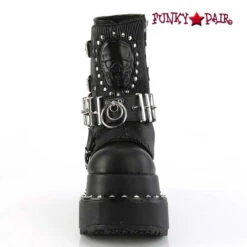 BEAR-150, Tiered Pyramid Studs Platform With Skull Patch Boots By Demonia -PL Boots Shop BEAR 150 BVL01 38523.1652995037