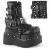 BEAR-150, Tiered Pyramid Studs Platform With Skull Patch Boots By Demonia -PL Boots Shop BEAR 150 85895.1652994994