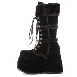Demonia | BEAR-202 Black Furry GoGo Rave Boots -PL Boots Shop BEAR 202 B PU05 21309.1694019488