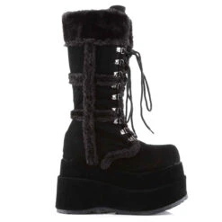 Demonia | BEAR-202 Black Furry GoGo Rave Boots -PL Boots Shop BEAR 202 B PU13 42527.1694019473