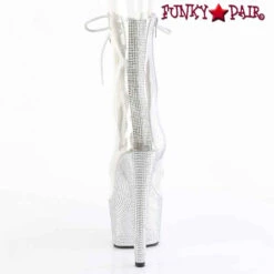 PLEASER BEJEWELED-1021C-2 - Clear Open Toe Boots With Rhinestones Platform -PL Boots Shop BEJEWELED 1021C 2 C RS SRS09 87202.1696653509