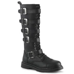Demonia | BOLT-425 Men's Knee High Combat Boots With 5 Buckle Straps