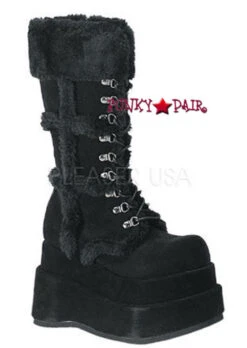 Demonia | BEAR-202 Black Furry GoGo Rave Boots -PL Boots Shop Bear 202 bpu 42187.1694019412