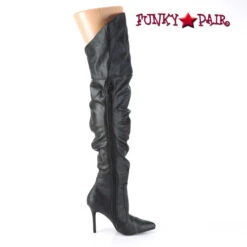 Pleaser | Classique-3011, 4 Inch Scrunch Thigh High Boots -PL Boots Shop CLASSIQUE 3011 BPU13 99439.1566201474
