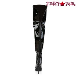 Pleaser | Courtly-3012, 5 Inch Thigh High Boots With Back Slit -PL Boots Shop COURTLY 3012 B09 60297.1566203362