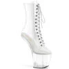 PLEASER CRAZE-1040C, 8" Clear Heelless Platform Ankle Boots -PL Boots Shop CRAZE 1040C 53422.1696663040